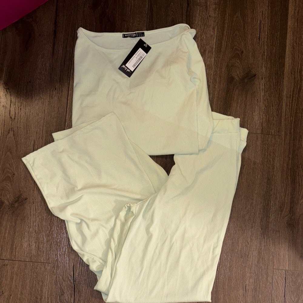 Nasty Gal Cream Pajama Set